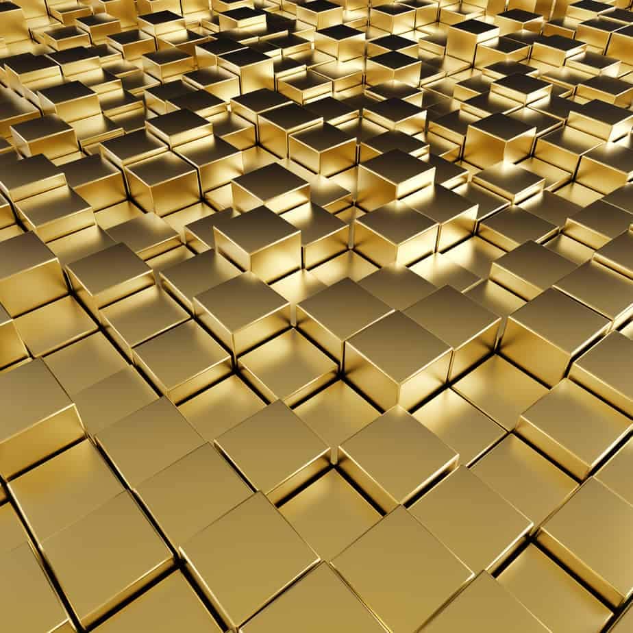 The reflective gold 2 reflective gold cubes.