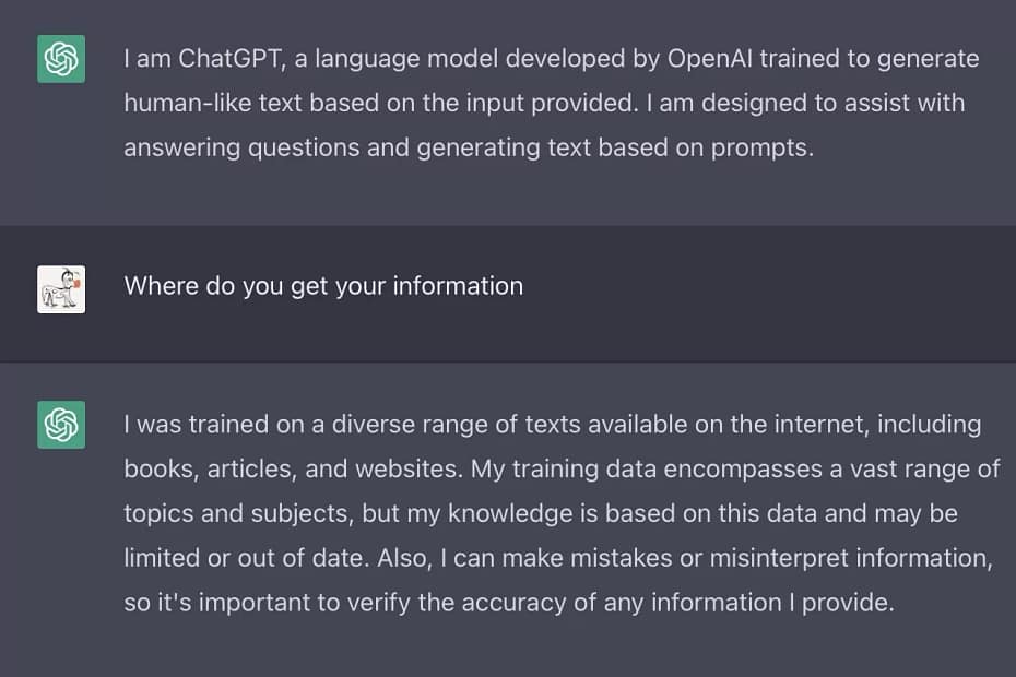 My chat with chatGPT, an optimizing language model for dialogue made with artificial intelligence