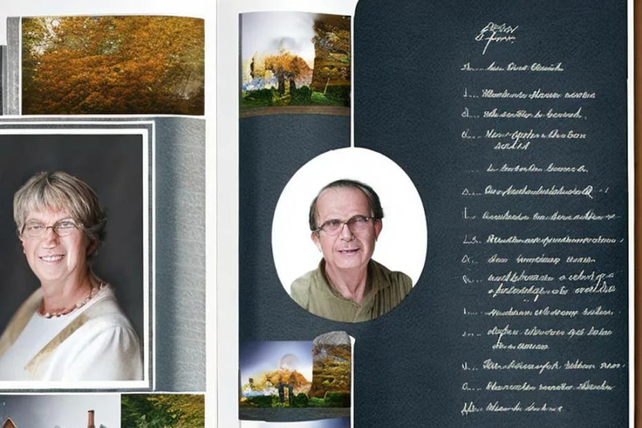 Family history book. Layout.