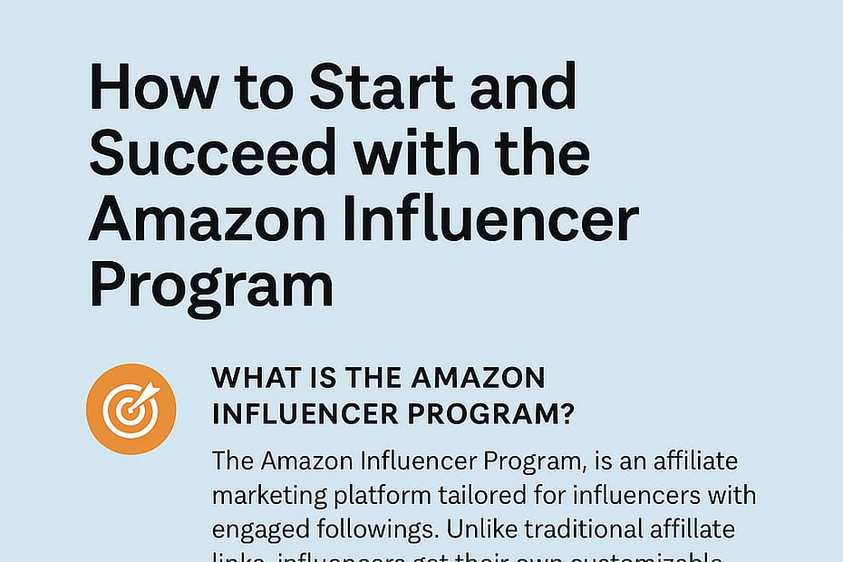 How to Start and Succeed with the Amazon Influencer Program (2025 Guide)
