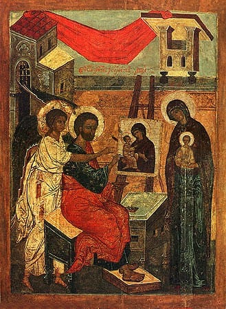 The Vladimirskaya, one of the oldest orthodox icons. A portrait of mother Mary by saint Luke.