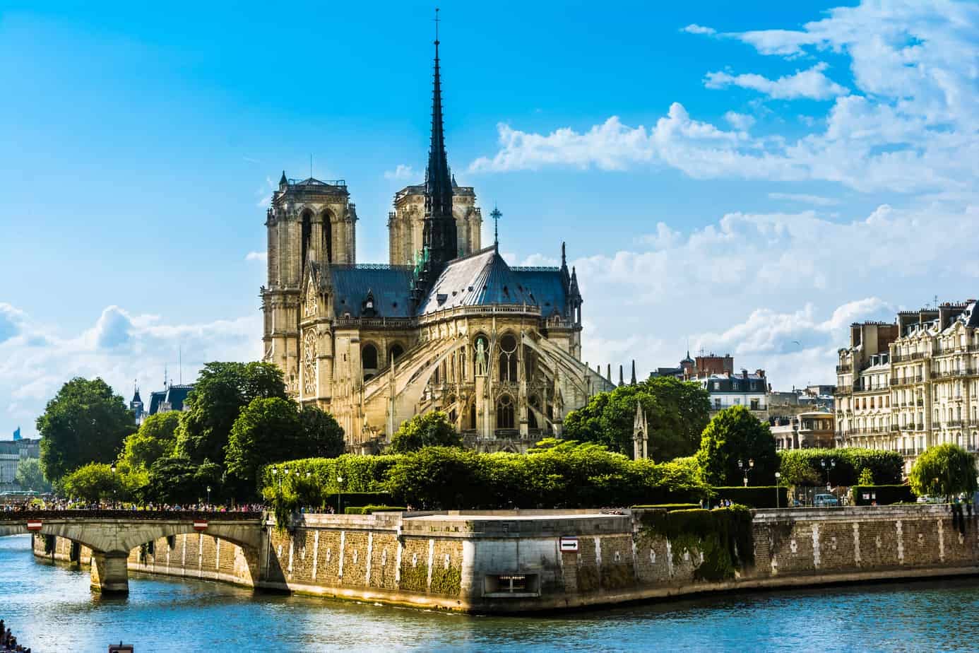 Our Lady of Paris, a cathedral famous all over the world. An example of French Gothic architecture, sculpture and stained glass