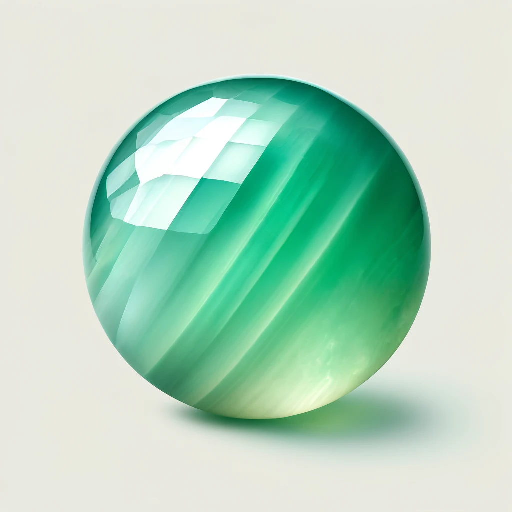 The Chrysoprase gemstone, showcasing its vibrant apple-green color. 