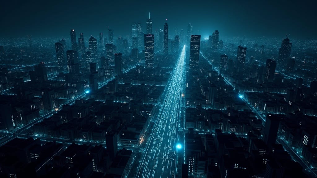 Colorful digital circuit background illustrating technology and connectivity