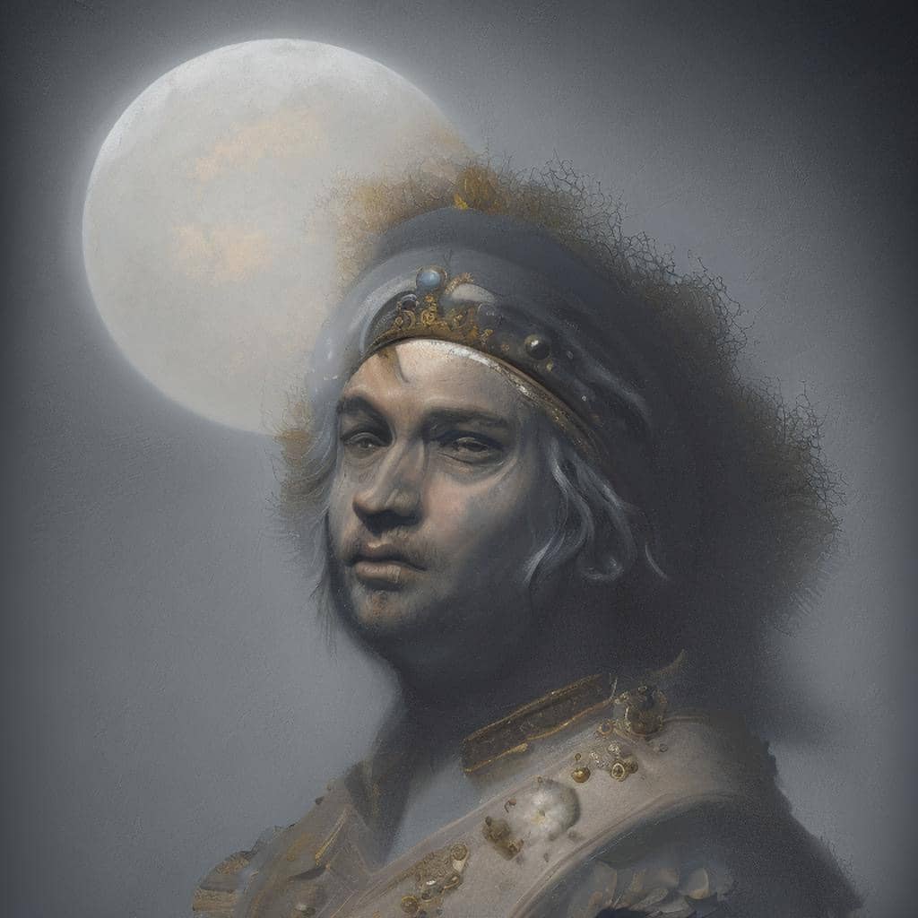 AI Art Gallery Rembrandt Van Rijn. Sun and moon